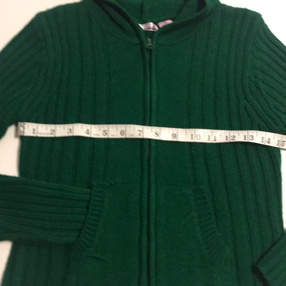 Dereck Heart Green Hoodie Sweater/ Cardigan girls Size 14 - Picture 7 of 8